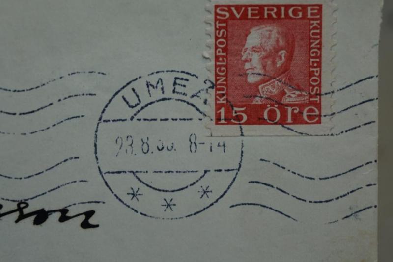 Brev med frimärke från 1935 Umeå