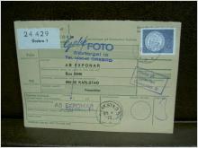 Paketavi med stämplade frimärken - 1972 - Örebro 1 till Karlstad 5