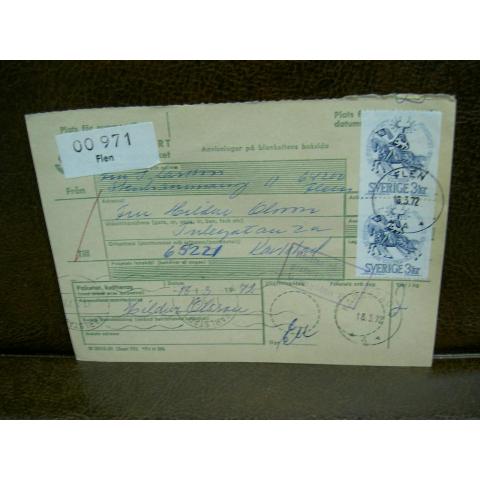 Paketavi med stämplade frimärken - 1972 - Flen till Karlstad 5