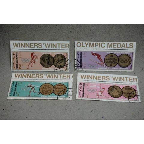  6 stycken Winner's Winter olympic Medals 1968  -  stämplat 