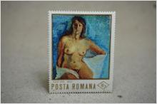 Ekivokt - by Josef Iser Nude Paintings stämplat frimärke - Posta Romana 1971