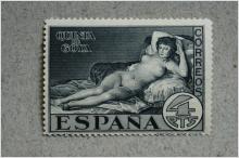 Ekivokt - Nude Paintings frimärke  - Quinta de Goja Espana 4 Pesetas - 1930 The Naked Maja