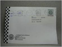 Försändelse med stämplat  frimärke - Karlskoga 13/3 1986