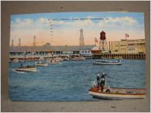 Båtar i hamnen Long Beach Californien 1951 skrivet gammalt vykort med fina frimärken