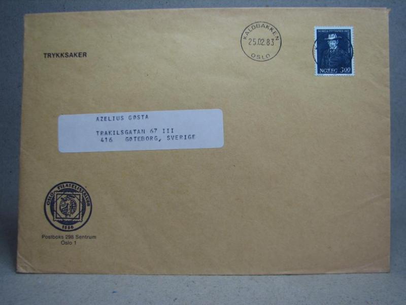 Äldre brev med frimärke - stämplat Kaldbakken Oslo 1983