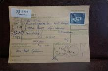 Frimärke på adresskort - stämplat 1963 - Farsta 3 - Sunne