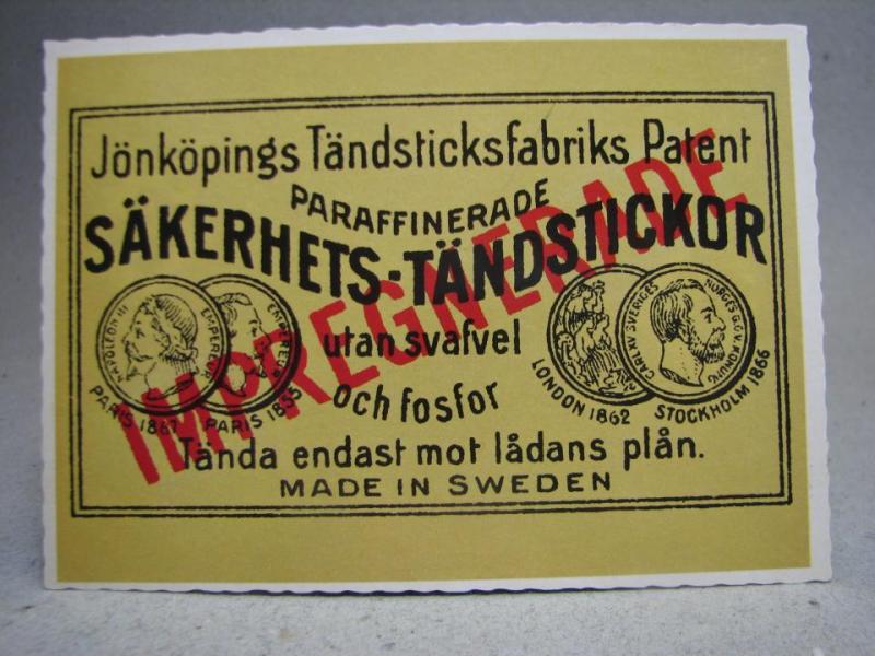 Tändstikor på vykort / Fint stämplat 1984 Jönköping Ienecopia JFF 65 år