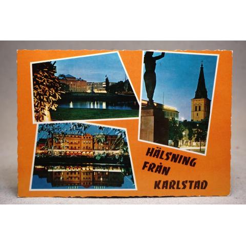 Vyer från Karlstad Flerbild - Fin Svensk evenemangstämpel / Ortsstämpel Nässjö-Oskarshamn-Nässjö 1974