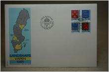 FDC Vinjett  / Fina Stämplar på Landskapsvapen 24-4  1985