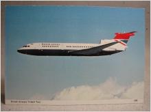 Flygplan British Airways Trident Two Oskrivet äldre fint vykort