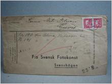 Försändelse med stämplade frimärken - Grevie 22/8 1934