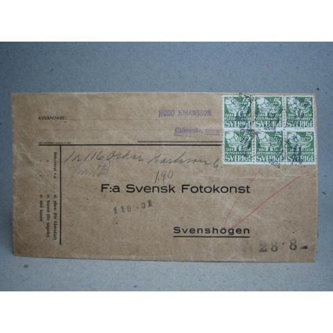 Försändelse med stämplade frimärken - Göta 27/8 1934