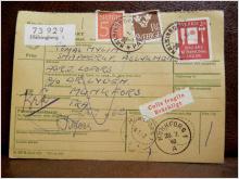Frimärke på adresskort - stämplat 1962 - Hälsingborg 1 - Munkfors