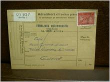 Paketavi med stämplade frimärken - 1963 - Arvika 1 till Sunne