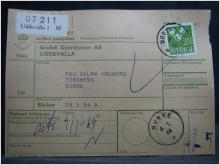 Adresskort med stämplade frimärken - 1964 - Uddevalla till Sunne