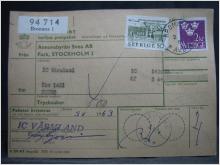 Adresskort med stämplade frimärken - 1964 - Bromma till Sunne