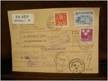 Paketavi med stämplade frimärken - 1964 - Göteborg 1 till Karlstad