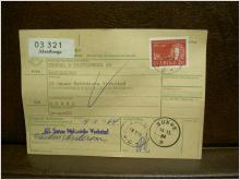 Paketavi med stämplade frimärken - 1964 - Åkersberga till Sunne