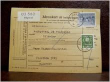 Frimärke på adresskort - stämplat 1962 - Filipstad - Munkfors