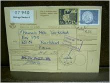 Paketavi med stämplade frimärken - 1972 - Hisings Backa 4 till Karlstad 1