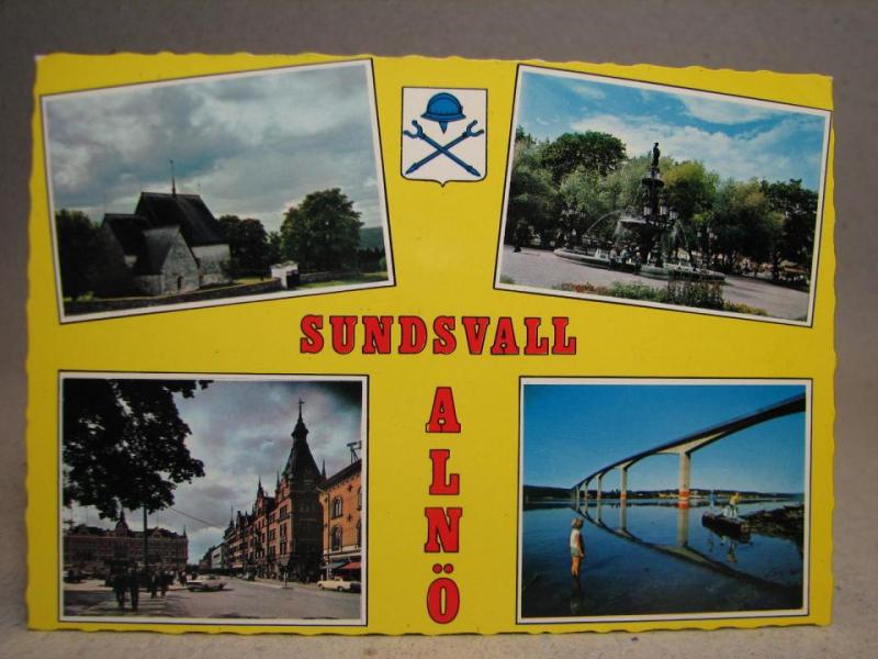 Äldre Vykort - Flerbild Sundsvall Alnö - Stämplat - Skurup 23/5 1979 