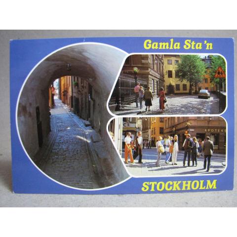 Vykort - Folkliv o Vyer från Gamla Stan - Stockholm 1994