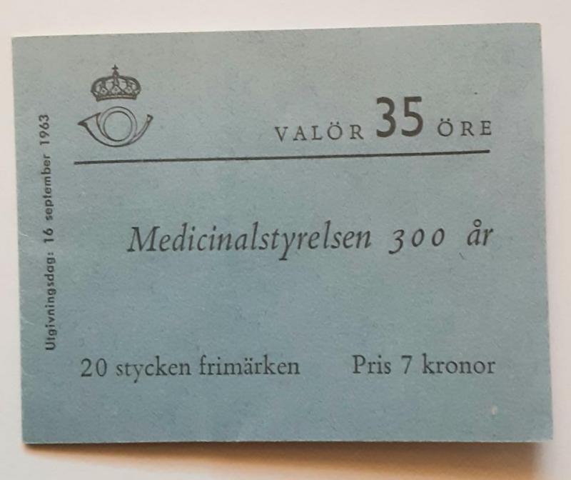 Frimärken. Häfte  H 157 Medicinalstyrelsen 300 år.