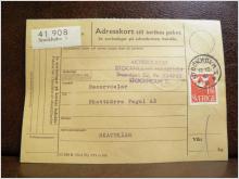 Frimärken på adresskort - stämplat 1961 - Stockholm 3 - Skattkärr