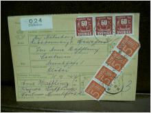Paketavi med 7 st stämplade frimärken - 1962 - Hällefors till Munkfors
