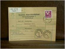 Frimärke på adresskort - stämplat 1965 - Uppsala 1 - Lundsberg