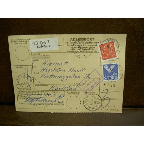 Paketavi med stämplade frimärken - 1964 - Ludvika 1 till Karlstad