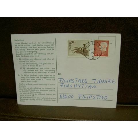 Paketavi med stämplade frimärken - 1972 -  Filipstad 1 till Filipstad