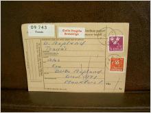 Paketavi med bräckligt + stämplade frimärken - 1962 - Tranås till Munkfors