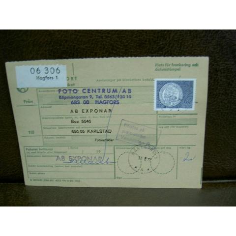 Paketavi med stämplade frimärken - 1972 - Hagfors 1 till Karlstad 5