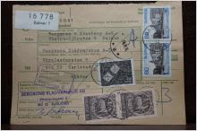 Poststämplat  adresskort med frimärken - Kalmar 1 