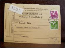Frimärke  på adresskort - stämplat 1962 - Stockholm 3 - Älvsbacka 