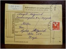Frimärken på adresskort - stämplat 1961 - Uppsala 2 - Deje