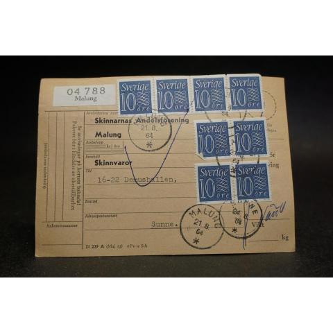 Avi frankerad och stämplad 1964  - Sunne - 04788 Malung - 20 frimärken