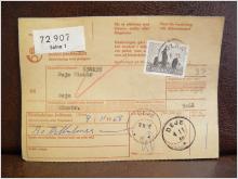 Frimärke  på adresskort - stämplat 1968 - Solna 1 - Deje
