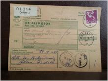 Frimärken på adresskort - stämplat 1964 - Örebro 2 - Sunne