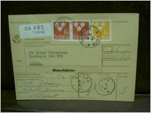 Paketavi med stämplade frimärken - 1967 - Varberg till Skåre