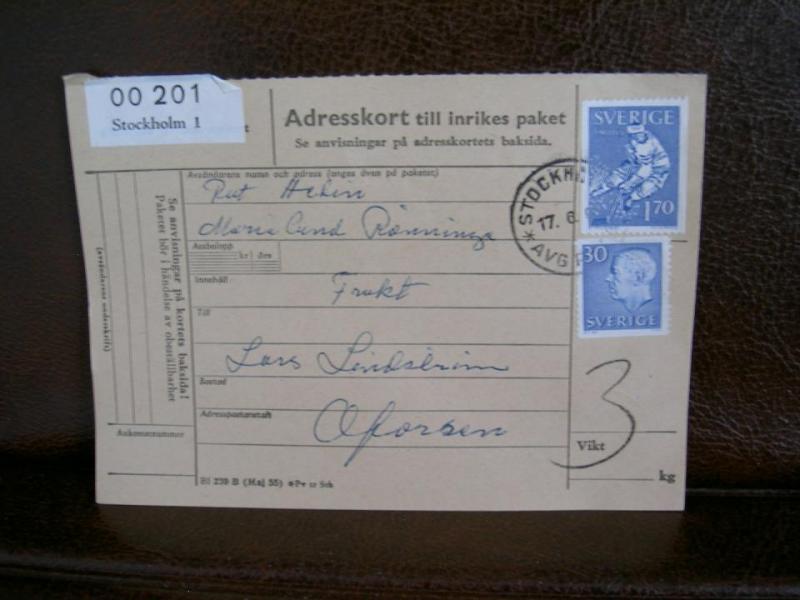 Paketavi med stämplade frimärken - 1964 - Stockholm 1 till Oforsen