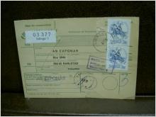 Paketavi med stämplade frimärken - 1972 -  Lidingö 1 till Karlstad 5