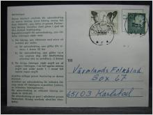 Adressndringskort med stämplade frimärken - 1972 - Arvika
