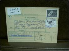 Paketavi med stämplade frimärken - 1972 - Uppsala 1 till Karlstad 1