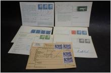7 stycken gamla Poststämplade  adresskort med  frimärken från 1964