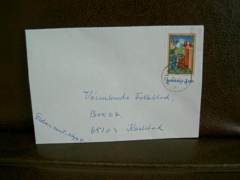 Paketavi med stämplade frimärken - 1977 - Molkom till Karlstad