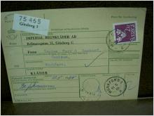 Paketavi med stämplade frimärken - 1964 - Göteborg 3 till Munkfors 1
