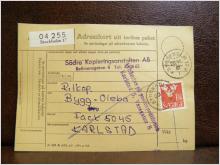 Frimärken på adresskort - stämplat 1961 - Stockholm 17 - Karlstad