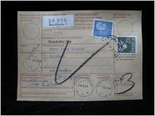 Adresskort med stämplade frimärken - 1964 - Stockholm till Bäckhammar